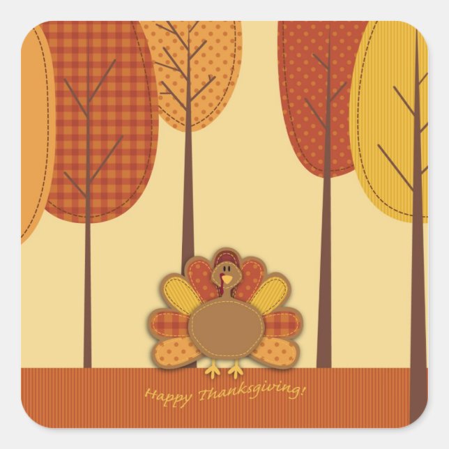 Pegatina forestal de Turquía salvaje 2 (Anverso)