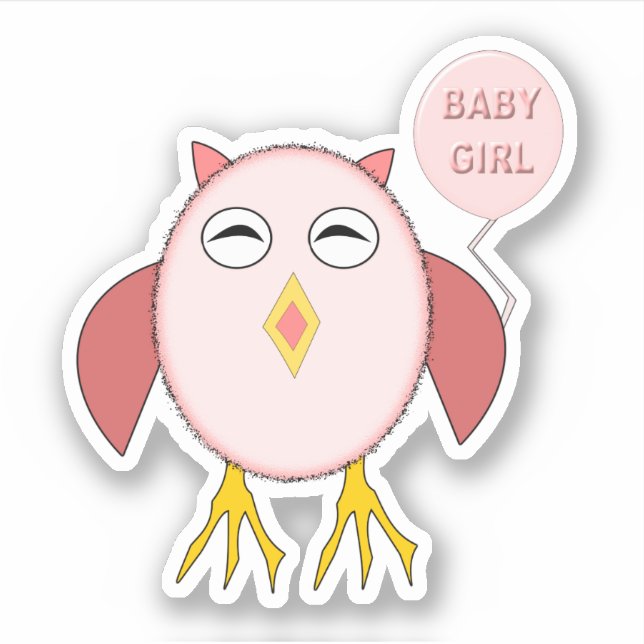 Pegatina Forma de Bebé Rosa Cute (Anverso)