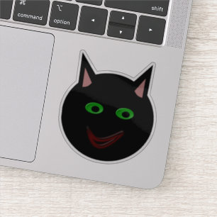 Pegatina Forma de gato negro de Halloween