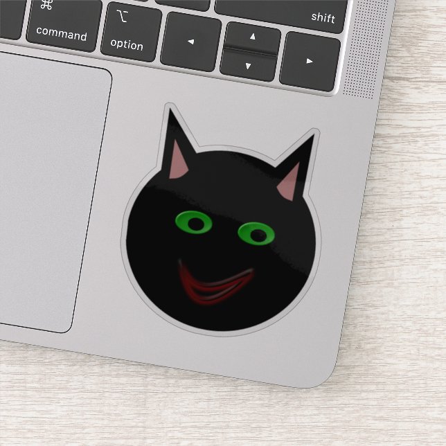 Pegatina Forma de gato negro de Halloween (Detalle)