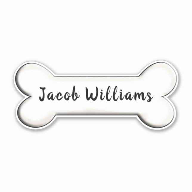 Pegatina forma de hueso de perro (Anverso)