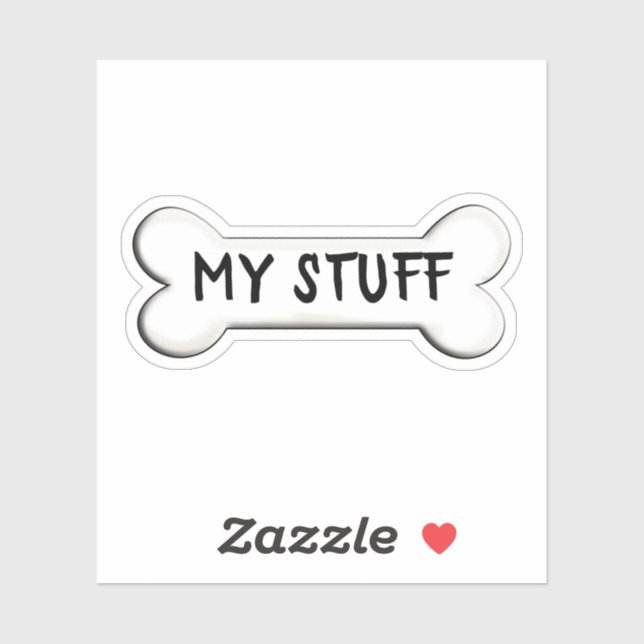 Pegatina forma de hueso de perro (Hoja)