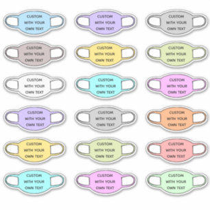 Pegatina Forma de máscara de cara de texto personalizado