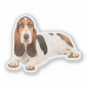 Pegatina Forma linda de la raza del perro de Basset Hound