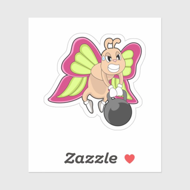 Pegatina Formación de fuerza de mariposa Dumbbell (Hoja)