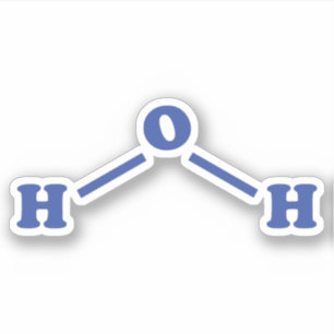 Pegatina Fórmula química molecular de agua