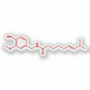 Pegatina Fórmula química molecular de la capsicina del