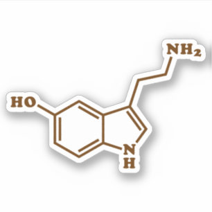 Pegatina Fórmula química molecular de la serotonina