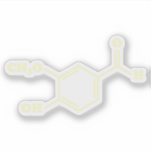 Pegatina Fórmula química molecular de vainilla