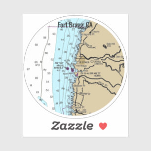 Pegatina Fort Bragg California Chart