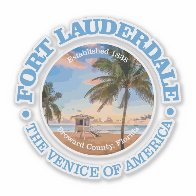Pegatina Fort Lauderdale (C) (Anverso)