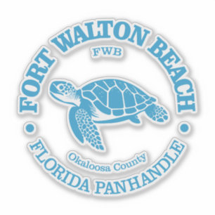 Pegatina Fort Walton Beach (tortuga marina)