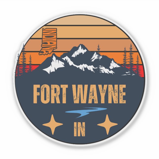 Pegatina Fort Wayne, Indiana (Anverso)
