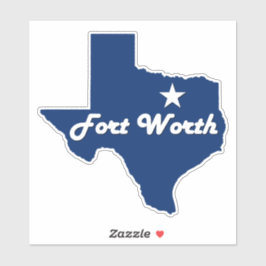 Pegatina Fort Worth, Texas Lone Star State Map (Ft. Worth)