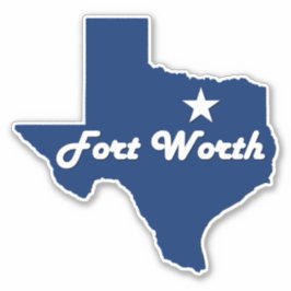 Pegatina Fort Worth, Texas Lone Star State Map (Ft. Worth)