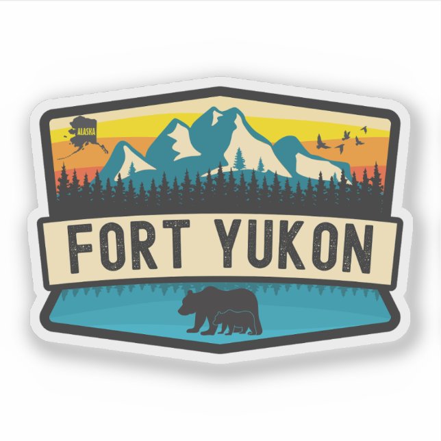 Pegatina Fort Yukon, Alaska (Anverso)