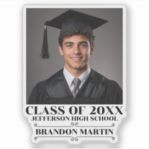 Pegatina Foto de Graduación Personalizada Graduado 2026 Pad