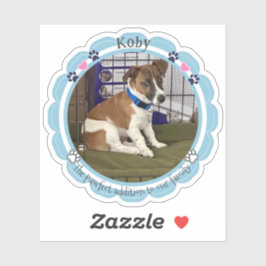 Pegatina Foto de perro de nuevo Personalizado de cachorro M