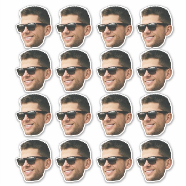 Pegatina Foto personalizada Cara de foto corta 16 fotos (Anverso)