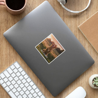 Pegatina Foto personalizada con el nombre de tu perro