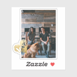 Pegatina Foto personalizada de Gold Love Heart