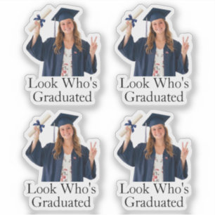 Pegatina Foto personalizada ¡Mira quién se graduó! Fiesta d