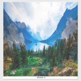 Pegatina Fotografía de la escena natural de las montañas ru