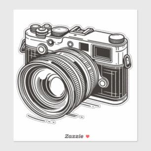 Pegatina Fotografía Fotógrafo Cámara réflex digital negra