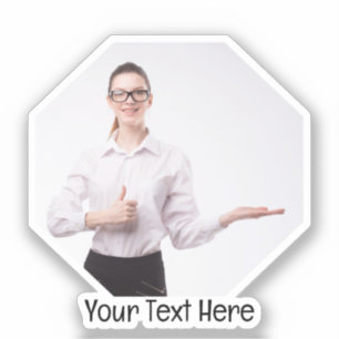 Pegatina Fotografía personalizada y marco polígono de texto