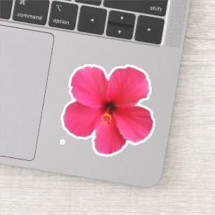 Pegatina fotografía rosada de la flor