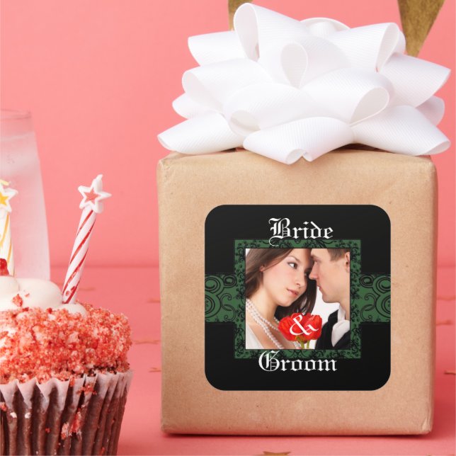 Pegatina fotográfico de Bride y Groom (Fiesta)