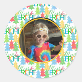 Pegatina fotográfico de Merry y Bright