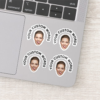 Pegatina Fotos divertidas de cara Personalizado con texto p