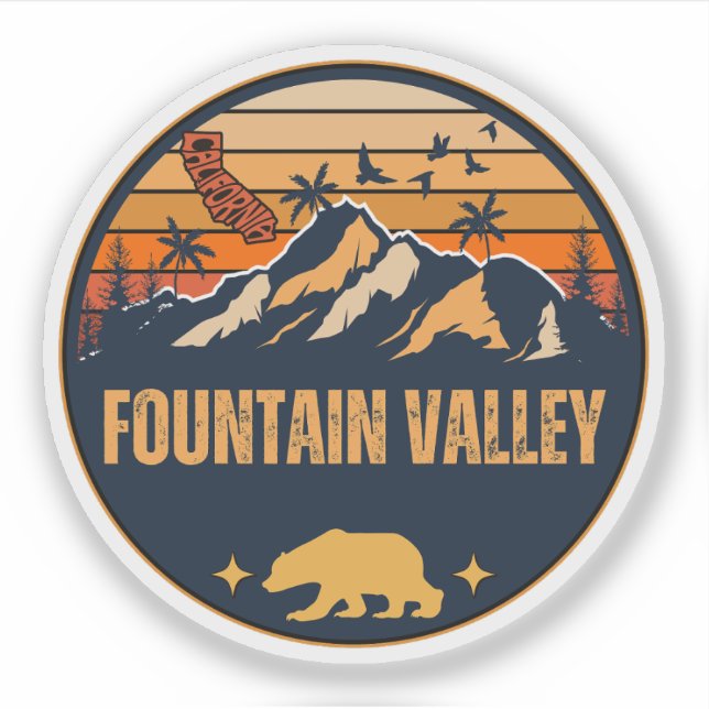 Pegatina Fountain Valley, California (Anverso)