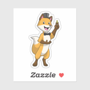 Pegatina Fox as Groom con anillo Boda