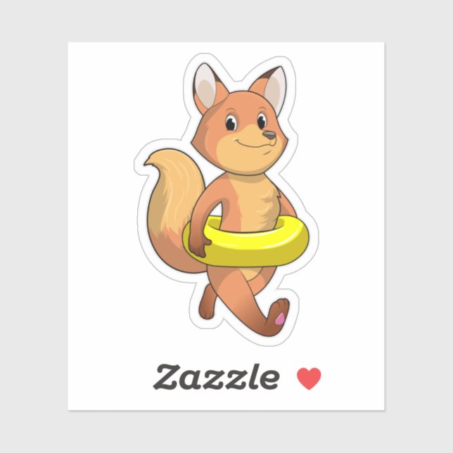 Pegatina Fox con Lifebuoy (Hoja)