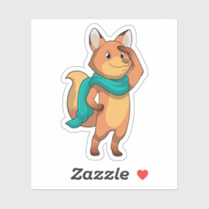 Pegatina Fox con Scarf