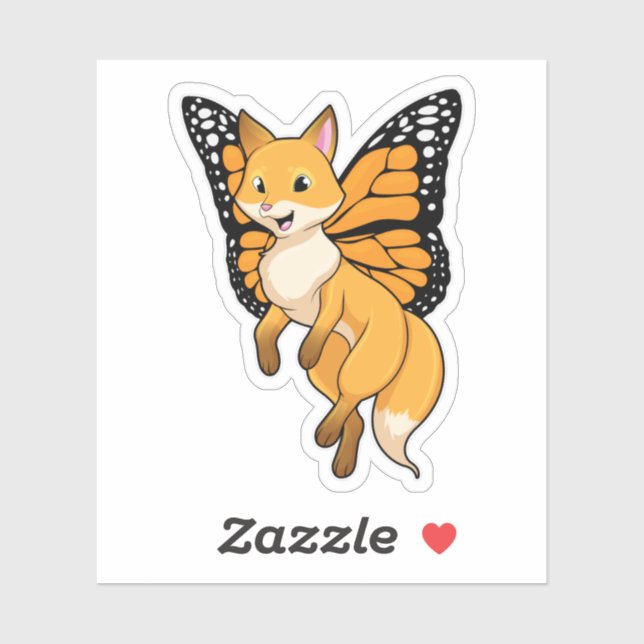 Pegatina Fox con Wing (Hoja)