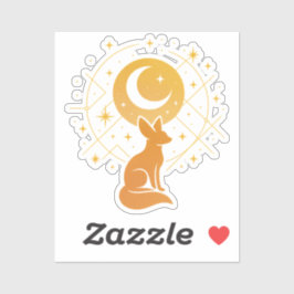 Pegatina Fox del Desierto Celeste - Luna y Estrellas Cósmic