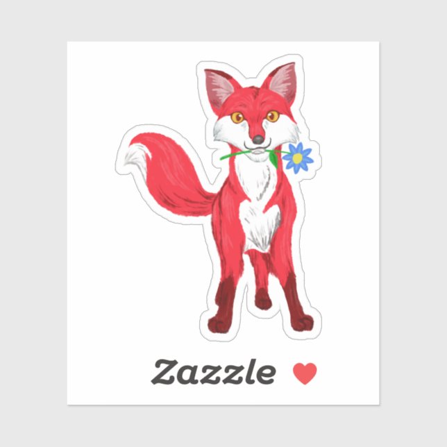 Pegatina Fox feliz (Hoja)