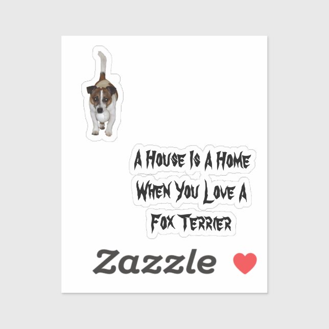 Pegatina Fox Terrier, El amor es Logo,  (Hoja)