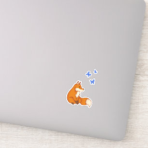 Pegatina Fox y Butterflies