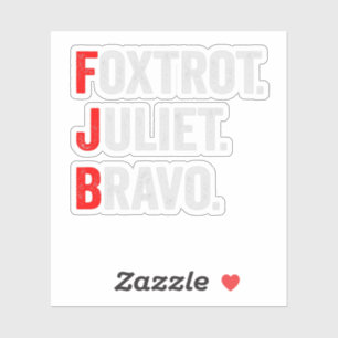 Pegatina Foxtrot Juliet Bravo Pro America Regalo patriótico