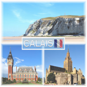 Pegatina FR Calais - Cap Blanc Nez - Hotel de Ville -