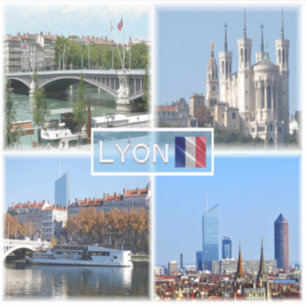 Pegatina FR Lyon - Pont Lafayette - Basílica de Fourviere 