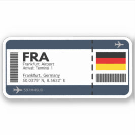 Pegatina FRA Frankfurt Boarding Pass - Alemania Ticket