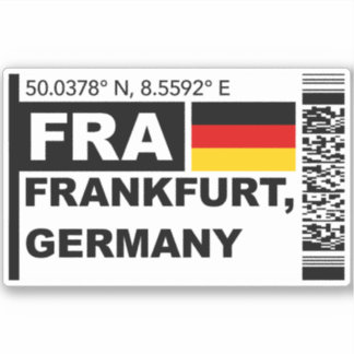Pegatina FRA Frankfurt Boarding Pass - Germany Travel