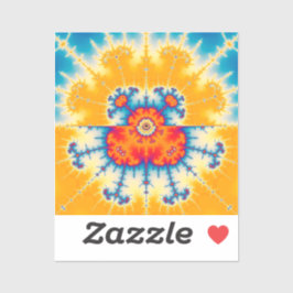 Pegatina Fractal de Mandelbrot amarillo y azul