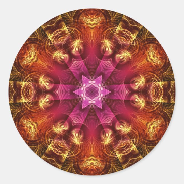 Pegatina Fractal Light Golden Starburst (Anverso)