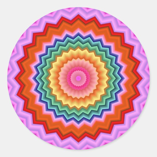 Pegatina Fractal Zigzag Kaleidoscope (Anverso)
